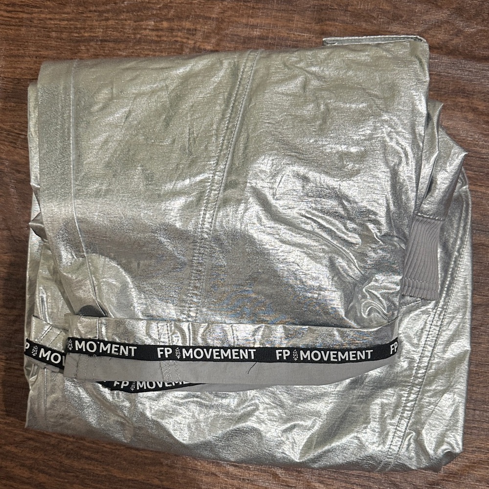 Free People Movement Mesmerize Me Shine Pants Silver - Picture 7 of 8